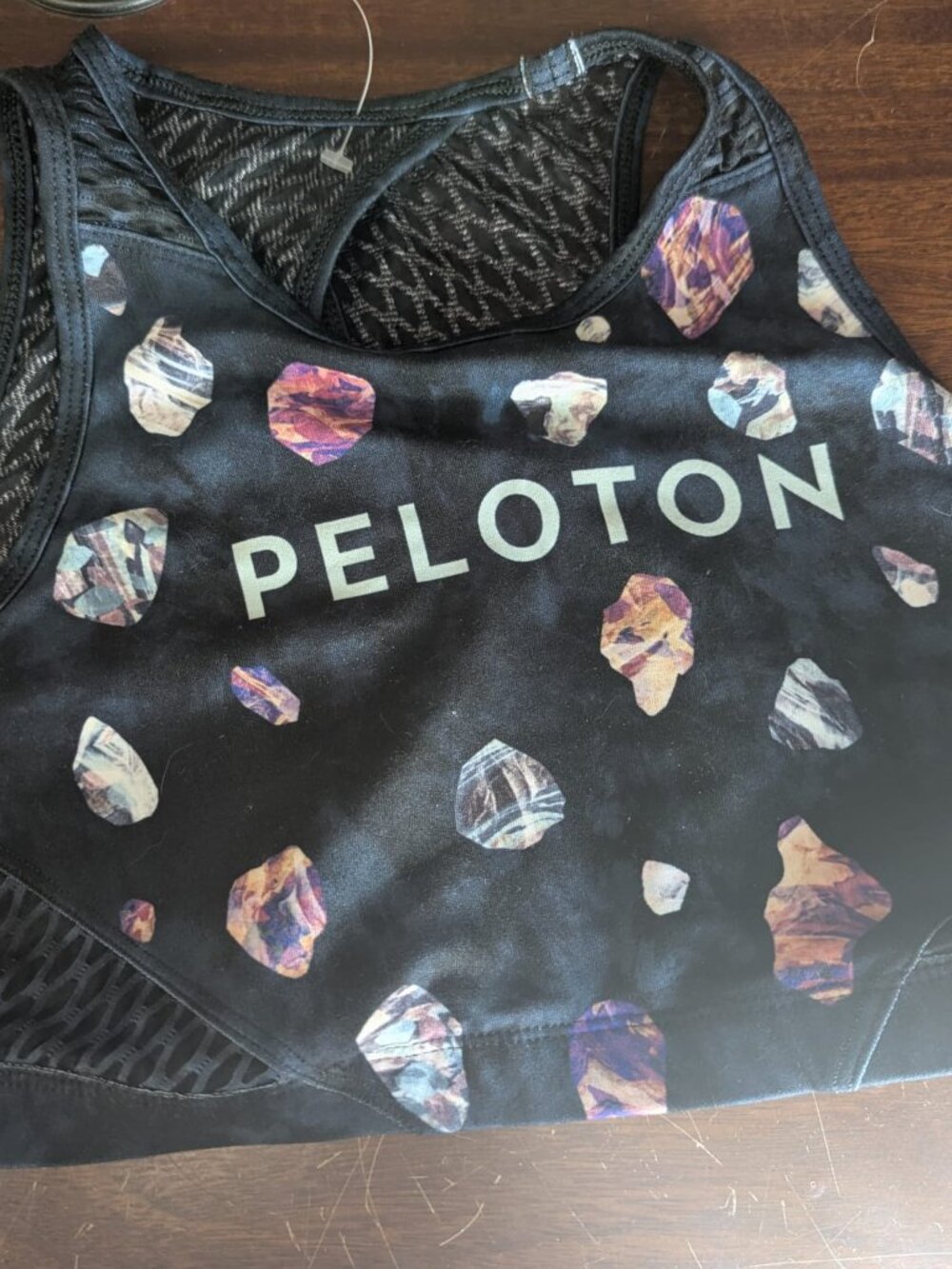 Peloton x WITH Sports Bra - Black Crystal Print - Size M
